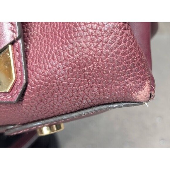 MICHAEL KORS GRAMERCY LARGE OX BLOOD PEBBLED LEATHER SATCHEL BAG PURSE - Picture 6 of 15